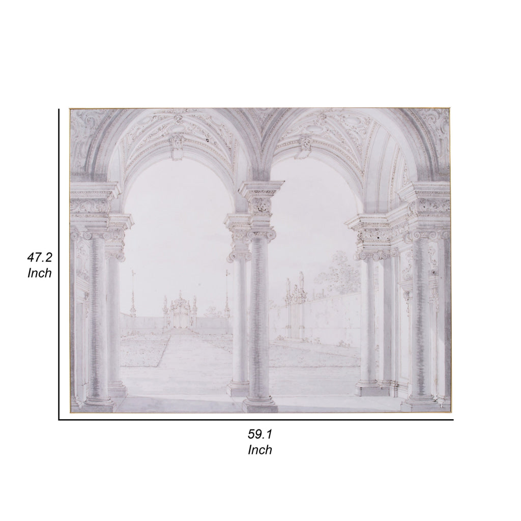 47 x 59 Decorative Wall Art Rectangular Historical Architecture Gray By Casagear Home BM312729