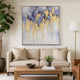 39 x 39 Framed Oil Painting, Gold Flakes, Square Polyester Canvas, Abstract By Casagear Home