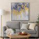 39 x 39 Framed Oil Painting, Gold Flakes, Square Polyester Canvas, Abstract By Casagear Home