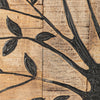 36 Inch Tree Of Life Wall Panel Square Mango Wood Brown and Black By Casagear Home BM312739