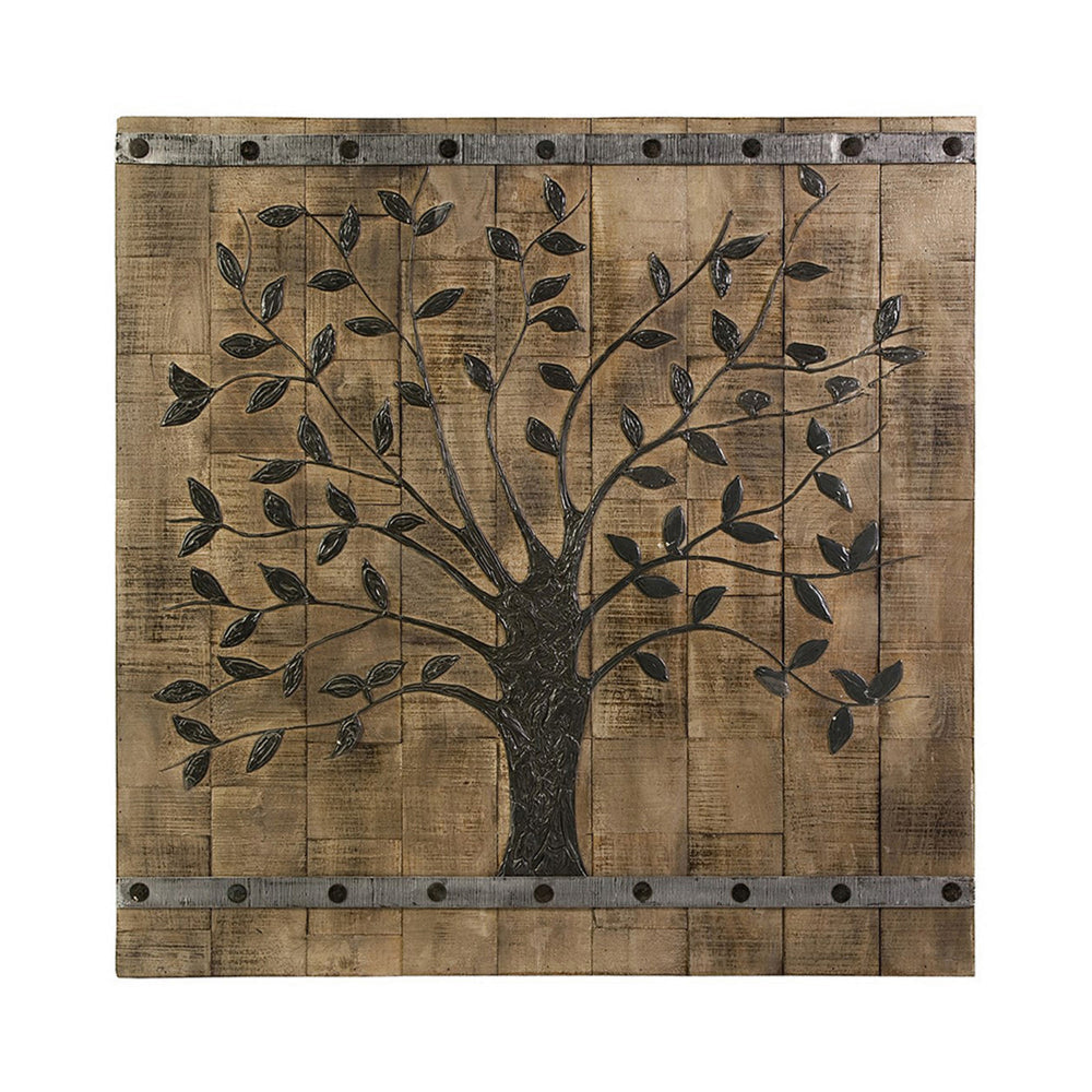 Tree Base Panel Buy 36 Inch Tree Of Life Wall Panel, Square, Mango Wood, Brown and ...