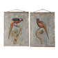 30 x 43 Hanging Wall Art Set of 2 Colorful Birds Linen Orange Blue By Casagear Home BM312742