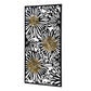 39 Inch Wall Art Decor Rectangular Flower Bloom Design Black Gold Iron By Casagear Home BM312746