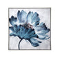 30 x 30 Embellished Handpainted Floral Canvas Wall Art Blue and White By Casagear Home BM312749