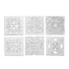 12 x 12 Wall Art Panel Set of 6 Intricate Carved Sculpture White Finish By Casagear Home BM312755