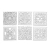 12 x 12 Wall Art Panel Set of 6 Intricate Carved Sculpture White Finish By Casagear Home BM312755