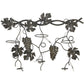 22 Inch Wall Hanging Wine Rack Grape Bottle Stand Black Metal By Casagear Home BM312756