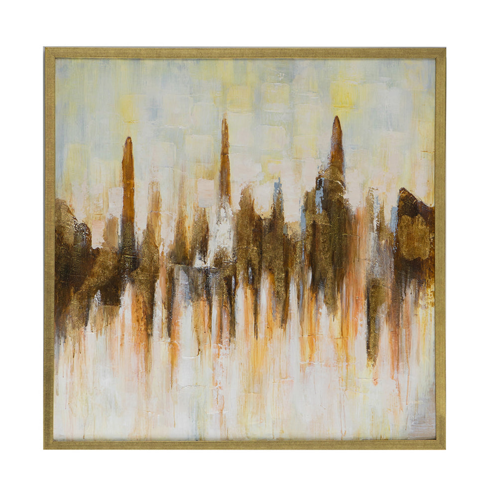 39 x 39 Abstract Wall Art, Haindpainted Decor, Brown Canvas Painting By Casagear Home
