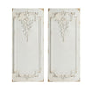 16 x 36 Large Wall Art Decor Panel Set of 2 Carved Gold Border White Resin By Casagear Home BM312768