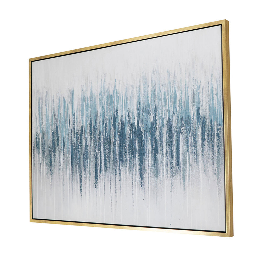 Dimy 35 x 47 Wall Art, Abstract Oil Painting, Landscape Fissure, White Blue By Casagear Home