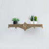Riry 23 Inch Wall Plaque Shelf, Dotted Texture, Metal, Gold Resin Finish By Casagear Home