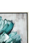 Ayn 24 x 32 Floral Wall Art Handpainted Blue Green Gray Wood Frame By Casagear Home BM312779