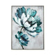 Ayn 24 x 32 Floral Wall Art Handpainted Blue Green Gray Wood Frame By Casagear Home BM312779