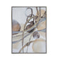 Bny 35 x 47 Abstract Wall Art Print, Watercolor Oil Painting, Brown, Silver By Casagear Home