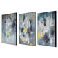 24 x 40 Set of 3 Framed Wall Art, Abstract Modern Style, Gold, Blue By Casagear Home