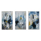 24 x 40 Set of 3 Framed Wall Art, Abstract Modern Style, Gold, Blue By Casagear Home