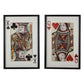 24 x 35 Set of 2 Framed Wall Art King Queen Card Pair Gold Black Red By Casagear Home BM312792