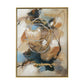 35 x 47 Framed Wall Art, Abstract Whirlwind Print, Modern Brown, White By Casagear Home