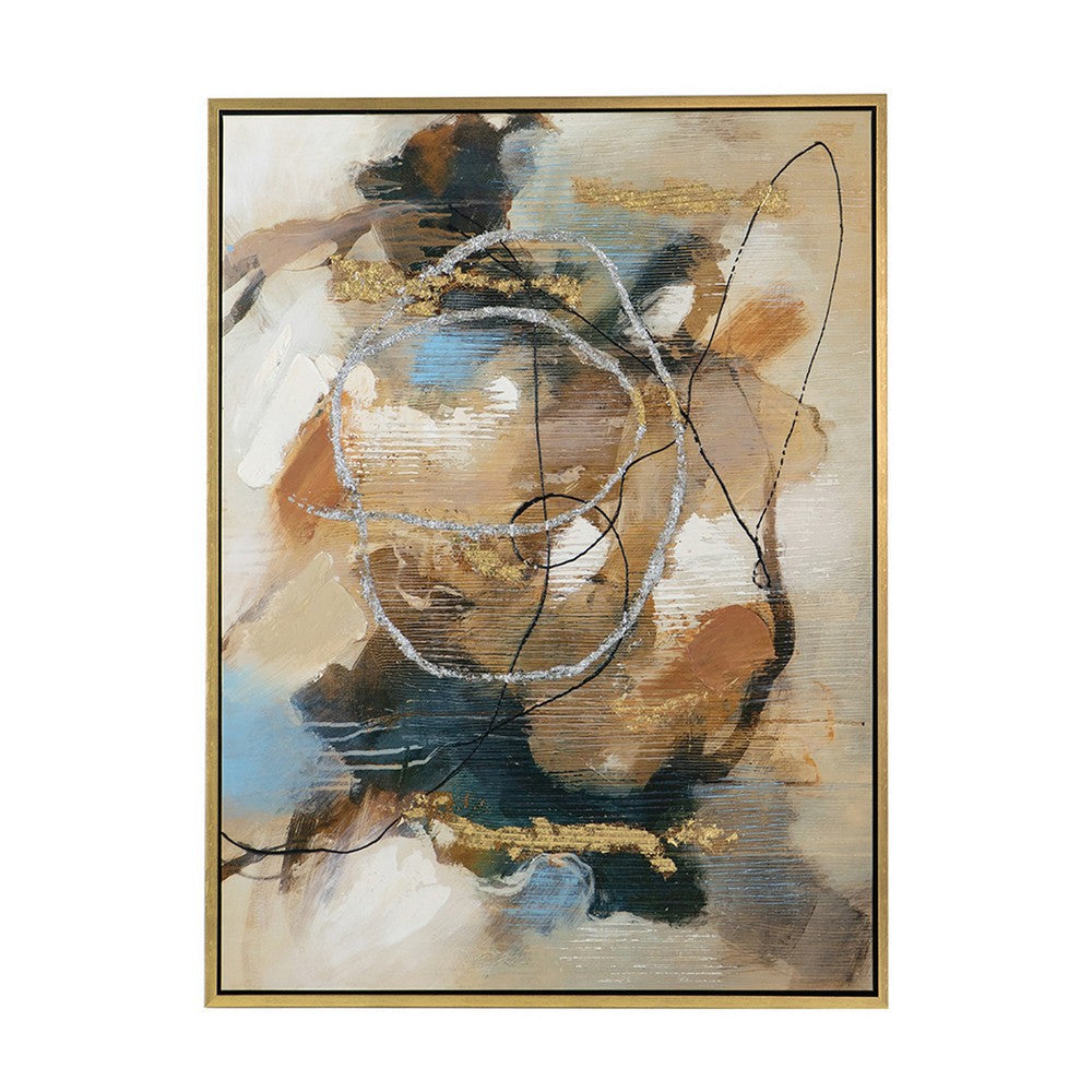 35 x 47 Framed Wall Art Abstract Whirlwind Print Modern Brown White By Casagear Home BM312794