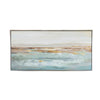 30 x 59 Framed Wall Art, Abstract Ocean Oil Painting, Modern White Blue By Casagear Home