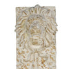 84 Inch Tall Lion Sculptural Wall Decor Gold Accents Antique White Finish By Casagear Home BM312802