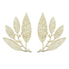 18 Inch Set of 2 Wall Art Decor Pieces Leaf Design Modern Gold Finish By Casagear Home BM312806
