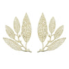 18 Inch Set of 2 Wall Art Decor Pieces Leaf Design Modern Gold Finish By Casagear Home BM312806