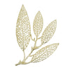 18 Inch Set of 2 Wall Art Decor Pieces Leaf Design Modern Gold Finish By Casagear Home BM312806