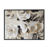 35 x 47 Framed Wall Art Flower Print Modern Style Beige Black White By Casagear Home BM312807