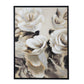 35 x 47 Framed Wall Art Flower Print Modern Style Beige Black White By Casagear Home BM312807