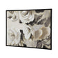 35 x 47 Framed Wall Art, Flower Print, Modern Style, Beige, Black, White By Casagear Home