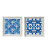 17 x 17 Set of 2 Framed Wall Art Geometric Print Modern White Blue By Casagear Home BM312809