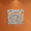 36 x 36 Decorative Wood Wall Panel, Intricate Carved Design, Silver Finish By Casagear Home