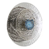 Set of 3 Decorative Wall Art Discs Textured Silver Steel Blue Agate By Casagear Home BM312825