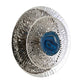 Set of 3 Decorative Wall Art Discs Textured Silver Steel Blue Agate By Casagear Home BM312825