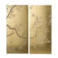 Tim 47 Inch Tall Wall Art Set of 2 Divided Floral Design Gold Brown By Casagear Home BM312827