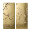 Tim 47 Inch Tall Wall Art Set of 2 Divided Floral Design Gold Brown By Casagear Home BM312827