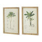24 x 32 Framed Art Print Set of 2, Tree Design, Fir Wood, Green, Brown By Casagear Home