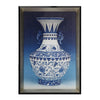 14 x 20 Set of 2 Framed Wall Art Prints Pot Design Blue White and Black By Casagear Home BM312839