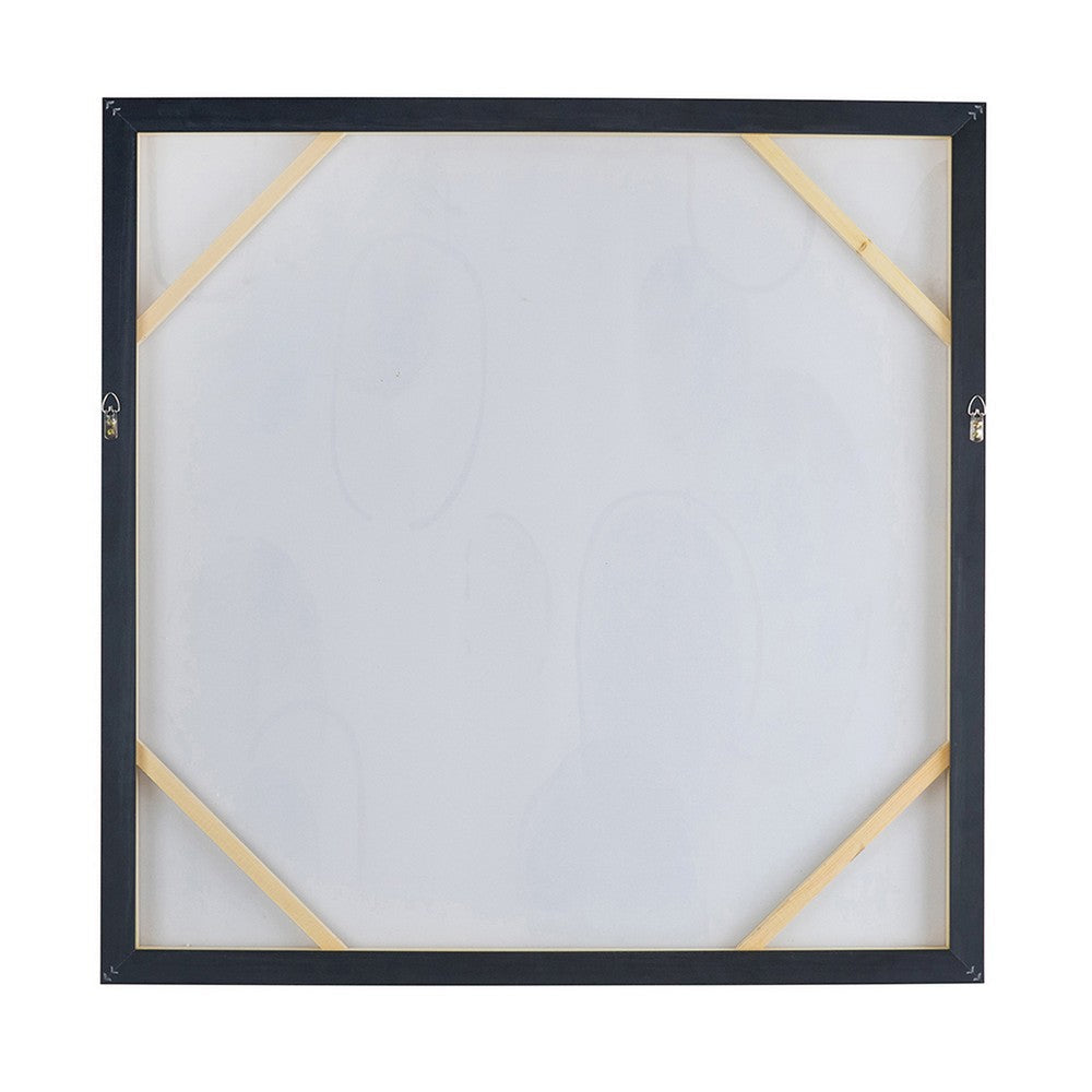 39 x 39 Square Wall Art Oil Painting Abstract Circles Gold White Green By Casagear Home BM312844