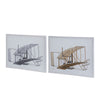 16 x 20 Wall Art Set of 2 Traditional Vintage Plane Design White Gray By Casagear Home BM312847