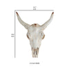 19 Inch Realistic Faux Steer Head Wall Decor, Cow Skull White, Brown Finish By Casagear Home