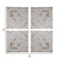 18 Inch Wall Art Panel Set of 4, Square Split Image, Fir Wood, White, Brown By Casagear Home