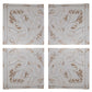 18 Inch Wall Art Panel Set of 4, Square Split Image, Fir Wood, White, Brown By Casagear Home