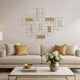Rio 32 Inch Decorative Wall Decor, White, Gold Geometric Abstract, Iron By Casagear Home