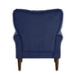 Kylie 32 Inch Accent Chair Armchair Tufted Navy Blue Velvet Solid Wood By Casagear Home BM313083