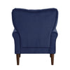 Kylie 32 Inch Accent Chair Armchair Tufted Navy Blue Velvet Solid Wood By Casagear Home BM313083