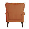 Kylie 32 Inch Accent Chair Armchair Tufted Orange Velvet Brown Solid Wood By Casagear Home BM313084