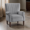 Elle 35 Inch Accent Chair Armchair, Tufted Dark Gray Velvet, Solid Wood By Casagear Home