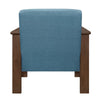 Bella 32 Inch Accent Chair Armchair Storage Arms Blue Solid Rubberwood By Casagear Home BM313093